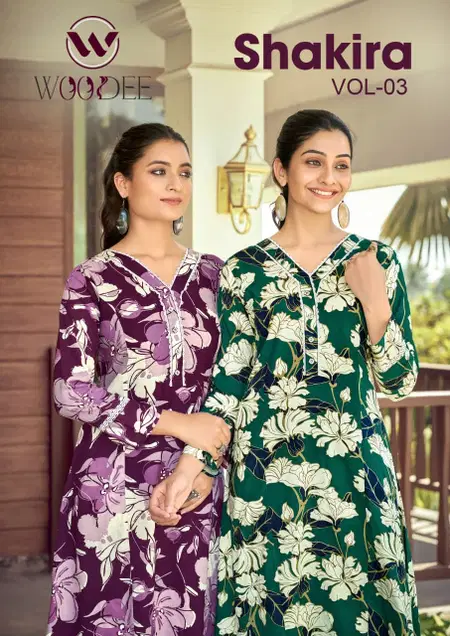 Shakira Vol 3 By Woodee Rayon Printed Ladies Co Ord Set Wholesale Market In Surat
